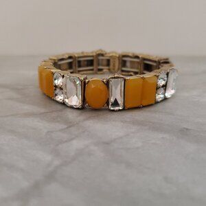 J.Crew Antiqued Vintage Y2k 2000's 00's Stretch Elastic Rhinestone Bracelet